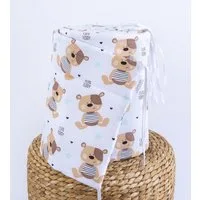 Loolay Bettnestchen TEDDY Bär Baumwolle Atmungsaktives Babybett BETTUMRANDUNG Teddybär, (Bett 140x70cm - 420, 210 cm, 120x60cm - 360, 180 cm, Babyaussttatung Umrandung Kopfschutz Kantenschutz Bettschlange), Super PREMIUM Baby GESCHENK - 100% Natural 