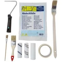Scorprotect® Farbroller Profi-Renovier-Set 9-teilig für Malerarbeiten mit Farbroller, Walzen