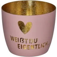 Giftcompany Windlicht Madras Windlicht M Weißt du eigentlich rosa/gold 8,5cm