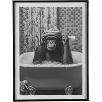 Creativ home Bild mit Rahmen Leinwandbild Affe in Badewanne, (1 St), mit Rahmen