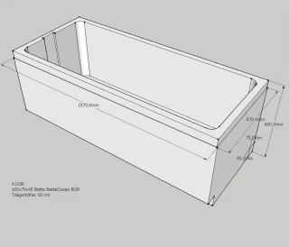Neuesbad Wannenträger für Bette Ocean 160x70 Ül.vo. SW11463