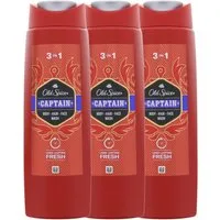 Old Spice Duschgel 3 x Old Spice Captain 3 in1 Duschgel & Shampoo Body Hair Face for men