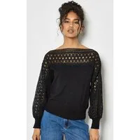 Apricot Strickpullover Spitzenpullver in unifarben