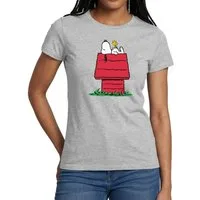 Spreadshirt T-Shirt Peanuts Snoopy Und Die Hundehütte Frauen T-Shirt (1-tlg) Slim Fit, fällt klein aus