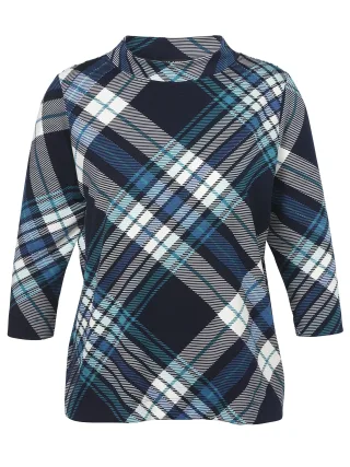 VIA APPIA DUE - Sweatshirt Stehkragen 3/4 Arm Druck dunkelblau multicol - Gr. - 54