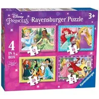 Disney Puzzle 4 in 1 Puzzle Box Disney Princess Ravensburger Kinder Puzzle, 24 Puzzleteile