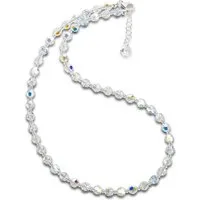 Schöner-SD Collier 6mm Kristall Perlenkette Crystal Aurora Boreale Kristallperlen Kette, Made in Germany