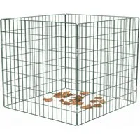 TRUTZHOLM Schnellkomposter werkzeugloser Aufbau 90 × 90 cm Stahldraht 10 × 4 cm Maschenweite, BxTxH: 90x90x70 cm