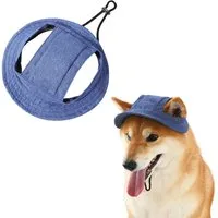 Srvillg Baseball Cap Verstellbarer Sonnenhut für Hunde mit Ohrenöffnungen und Sonnenschutz. Outdoor-Wanderhut, geeignet für kleine, mittelgroße und große Hunde.