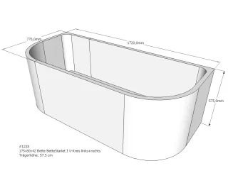 Neuesbad Wannenträger für Bette Starlet 1 175x80 oval SW12483
