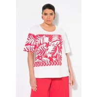 Ulla Popken T-Shirt T-Shirt Blätter Classic Rundhals Halbarm