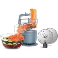 KENWOOD Küchenmaschine FDP23.140GY - Multipro Go, Express-Serve, 1,3 l Behälter, 900W, Blau, 900 W, 0,7 l Schüssel, Kompakt-Küchenmaschine zum Schneiden, Reiben, Pürieren & Teig Kneten