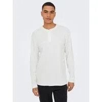 ONLY & SONS Langarmshirt ONSTOBIE REG LS HENLEY TEE NOOS Baumwollmischung, regular fit