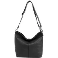 ITALYSHOP24 Schultertasche MADE IN ITALY Damen Leder Tasche Shopper Umhängetasche Cross Over Body, Brusttasche Bag große 3xFach geteiltes Hauptfach Freizeit Abend