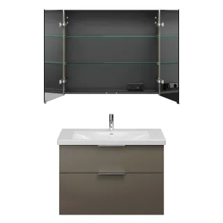 Burgbad SET Eqio Grau Hochglanz/Alpinweiss, SFAN093F2010C0001 SFAN093F2010C0001