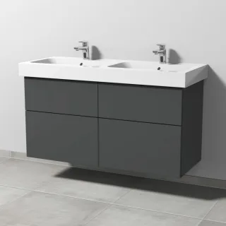 Sanipa 3way Waschtischunterbau zu Geberit iCon Waschtisch mit 4 Auszügen, Anthrazit-Matt SM65622