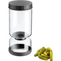 WESTMARK Vorratsdose Abtropfglas 1 Stk – Einlegeglas, zum Abtropfen und Servieren, 1300 ml, Borosilikat Glas, Silikon, PP