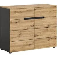 xonox.home Sideboard Kommode Canu, grau / Artisan Eiche, Sideboard, 100 cm