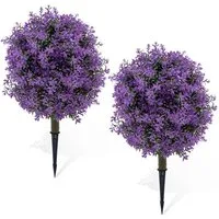 Kunstbaum 2 PCS Künstliche Boxwood Topiary Ball mit Boden Einsätze, GarveeMore