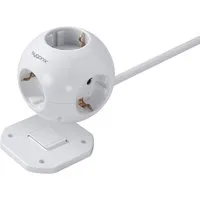 Sygonix Sygonix SY-4535062 Steckdosenwürfel Weiß Schutzkontakt 1 St. Steckdosenleiste (Kabellänge 1.40 m)