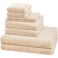 Cawö Handtuch Set Pure, Walkfrottee (Spar-Set, 8-St), 2 X Wasch- 2 X Gäste- 2 X Dusch- 2 X Handtuch im Set - Baumwolle