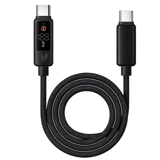 5A PD100W Type-C to Type-C Touch Control Cable with HD Digital Display Fast Charging Data Transmission Copper Core Line