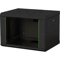 483-mm-Wandschrank, 7 HE, IT-Schrank schwarz, 7 Höheneinheiten