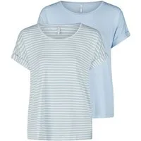 ONLY T-Shirt Damen Top MOSTER Regular Fit (2-tlg) Basic Kurzarm Tee Shirt mit Rundhalsausschnitt