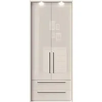 OTTO home Drehtürenschrank Piano, inklusive Rahmen und Beleuchtung, soft-close-Funktion (viele Breiten zur Auswahl, 226cm hoch, mit jeweils 2 Schubladen) beige oder weiß, UV lackiert, Hochglanzfronten, FSC-zertifiziert