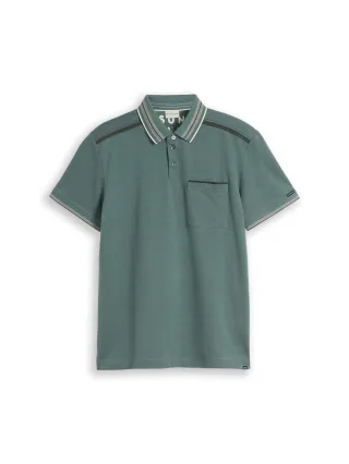 Tom Tailor - Piqué Poloshirt mit Stretch darkest olive - Gr. - XXL