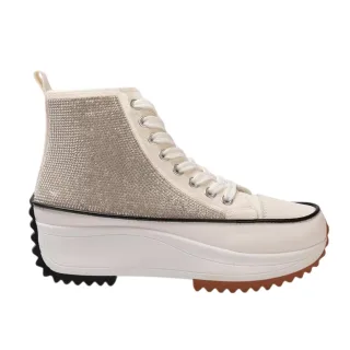Firetrap - High Top Turnschuhe für Damen, Plattform-Absatz (Glitzer Weiß)