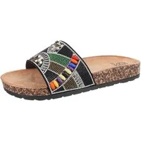 Ital-Design Damen Mules Freizeit Pantolette (86706238) Flach Pantoletten in Schwarz