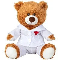 Geschenkestadl Plüschfigur Teddybär im Doktor-Motiv – Waschbar und in 2 Größen erhältlich