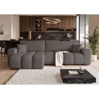 yourhouse24 Ecksofa OFI XL mit tiefer Steppung (278 cm) – Trend-Bouclé, Schlaffunktion, Seite universal