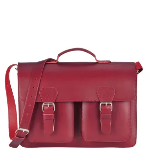 Aktentasche Leder 38x27cm mit 2 Fächern "Classic" rot 2133-15 | Ruitertassen