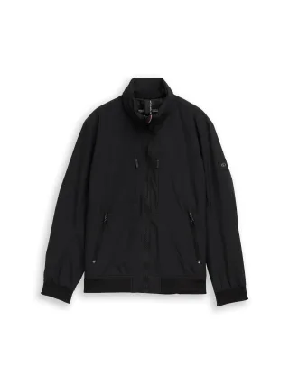 Tom Tailor - Blouson Jacke mit verstaubarer Kapuze black - Gr. - L