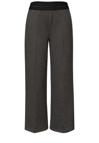 Street One - 7/8 Wide Leg Herringbone Hose light terra mocha - Gr. - 7