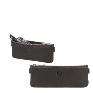 Stiftetui klein flach Leder mocca 16x6cm | Sonnenleder Bode Mäppchen. Ein eleganter Organizer für Ihre Schreibgeräte in Tasche und Rucksack.