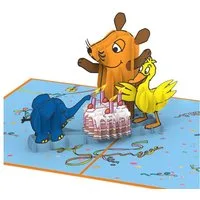 papercrush Geburtstagskarte Die Maus® Happy Birthday, Pop-Up Karte Geburtstag, Handgemacht, Offizielles Lizenzprodukt