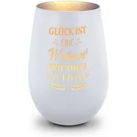 GRAVURZEILE Windlicht aus Glas mit Gravur - Glück ist eine Mama wie Dich zu haben - Deko (Weiß/Silber), Geschenke für Frauen und Männer zum Geburtstag und weitere Anlässe