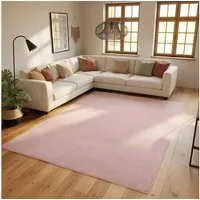 SIMPEX24 Teppich Unicolor - Einfarbig, Läufer, Höhe: 7 mm, Kurzflor Rund Teppich Anti Rutsch Rückseite Waschbar Flauschiger