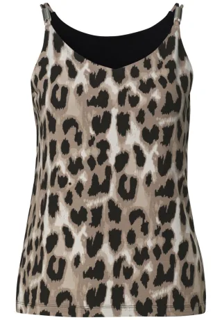 Street One - Top mit Animalprint braun - Gr. - 40