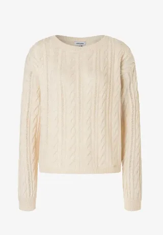 MORE & MORE - Pullover mit Struktur beige - Gr. - 38