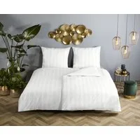 Descanso Wendebettwäsche Hotel Sevilla, Satin, 3 teilig, Satin, Reißverschluss, Wende, Luxe, Streifen, uni