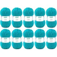 Gründl Wolle Lisa Premium Uni im 10x50g Wollpaket zum Handarbeiten Häkelwolle, (Wolle zum Stricken, Häkeln, Handarbeiten, Handstrickgarn), weich und pflegeleicht, ohne Schurwolle