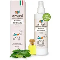 Amusi Fellpflege - Neemöl-Zeckenspray für Hunde - Natürliches Schutzspray für Hunde, 250 ml, (Zeckenschutz gegen Zecken, Insektenspray & Insektenschutz), Natürliche Formel, Vegan, ohne Parabene und Nickel