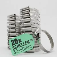 greate. Schlauchschelle 20x Schlauchschellen Edelstahl 32-50 mm - Einstellbare Schlauchschelle, (20-St)