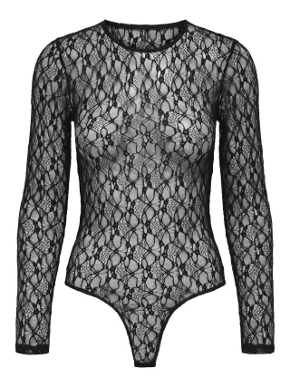 ONLY - ONLSYRENE L/S LACE BODY ACC Black - Gr. - XS