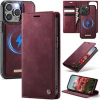 Mycotech Handyhülle Premium 2in1 Klapphülle mit abnehmbarem Magnet Case MagSafe Für iPhone 15 Pro Max, Weinrot