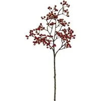 Kunstzweig Rote Beeren Zweig mit einem Goldfinish ca. 76 cm hoch, 2474U, Höhe 76 cm